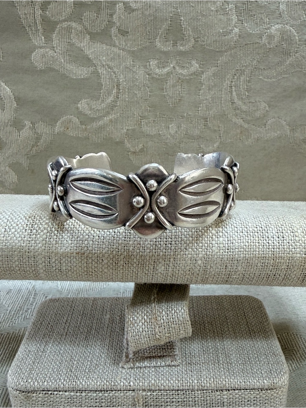 Vintage Sterling Silver Taxco Cuff Bracelet